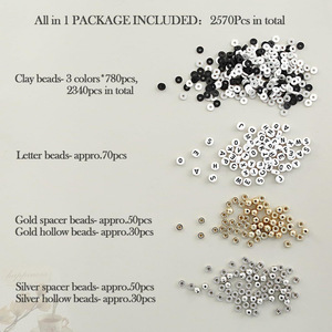 Polymer <b>Clay</b> Beads DIY Jewelry Making Kit 2340pcs Round Letter Number Charms Bracelet Accessories <b>Set</b> - Product Image 2