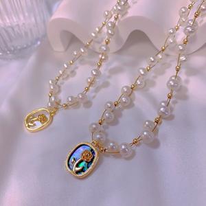 Collar de Perlas Naturales de Agua Dulce Estilo Barroco para Mujer, Lujo Ligero con Temperamento de Nicho para Socialité, Otoño, Cheongsam - Product Image 2