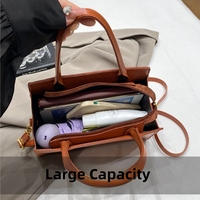 Sac Fourre-tout de Luxe pour Femme 2026, Grande Capacité, en Cuir PU de Designer, Fermeture Éclair, Doublure Polyester, Motif Pierre, Décoration Chaîne