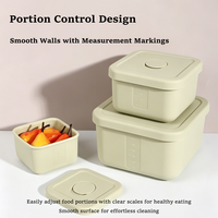 Boîte à lunch carrée en silicone avec logo personnalisé, empilable, étanche, pour le stockage des aliments au réfrigérateur, au bureau, en pique-nique, en extérieur, pour la préparation des repas