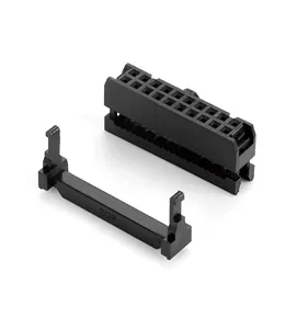 Idc conector 20 pinos 254mm, fio da soquete idc de 2.54mm para placa fêmea três peças linha dupla retangular t812 idc idt