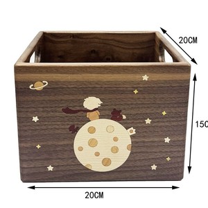 Cestino Portaoggetti Creativo a Forma di <span class=keywords><strong>Pianeta</strong></span> Saturno, Scatola Rettangolare in <span class=keywords><strong>Legno</strong></span> Massiccio per la Casa, Nero - Product Image 5