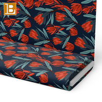 Kain Katun Tenun Motif Bunga Hibiscus Polos Desain Baru BILU, Kain Katun 100% Custom untuk Pakaian