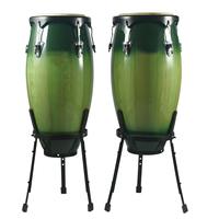 Ensemble de 2 instruments de percussion latins pour adultes, congas en fibre de verre de 10, 11 et 12 pouces avec support