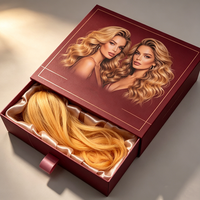 Boîtes coulissantes personnalisées en carton écologique pour extensions de cheveux et perruques, avec poignée, pour usage cosmétique, options de logo personnalisé