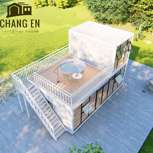 DYCE3 Lujo Escalera al aire libre Pared de vidrio Paquete plano Vida Desmontable Modular Contenedor Casas Villa Dos pisos con terraza - Product Image 5