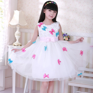 2024 new girl's new butterfly dress Peng peng dress da ragazza alla moda - Product Image 1