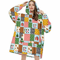Sudadera con Capucha de Felpa Extra Grande con Estampado Retro Occidental Personalizada al por Mayor, Manta Ponible con Bolsillos y Capucha, Regalo de Invierno para Mujer