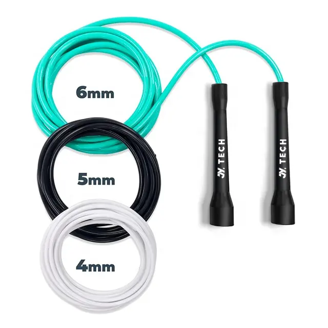 Jy Phổ Biến Crossfit 4Mm 5Mm 6Mm PVC Tùy Chỉnh Trẻ Em Đầy Màu Sắc Tốc Độ Nặng Có Thể Điều Chỉnh Bỏ Nhảy Dây Với Grip Băng Cho Tập Thể Dục