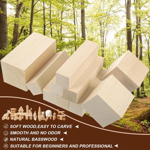 Bloques de talla de tilo de pino de haya sin terminar de 5*5*5cm para manualidades Diy y uso en talleres - Product Image 4
