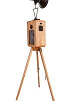 Cabina de Fotos Vintage de Madera con Espejo, Cámara DSLR, Cabina de Fotos de Madera para Bodas, Fiestas y Eventos