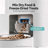 Distributeur automatique d'aliments et d'eau pour animaux de compagnie en acier inoxydable 2-en-1, 4L/3L, contrôle par bouton LCD, enregistrement vocal de 10 secondes, alimentation programmée