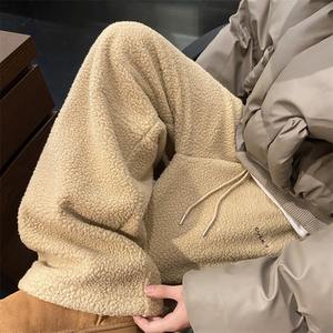 Pantalon de survêtement léger en polyester pour homme, style décontracté, doublé polaire, chaud et résistant au froid, taille mi-haute, coupe ample, style américain, automne-hiver - Product Image 4