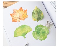 Mini-notes autocollantes créatives en forme de feuilles d'extraterrestres, étiquettes imprimées de haute qualité pour le bureau, vente en gros, notes adhésives personnalisées