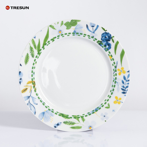 Plato de cerámica ecológico para servir en la cocina, plato de porcelana, diseño de calcomanía Floral de lujo, comida de catering nórdica azul para uso doméstico - Product Image 5