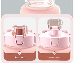 Borraccia da 2L (mezzo gallone) senza BPA, per bere direttamente, motivazionale, per palestra e sport, in plastica con cannuccia, adatta per <span class=keywords><strong>acqua</strong></span> bollente, realizzata in materiale PC, ideale per viaggi. - Product Image 2