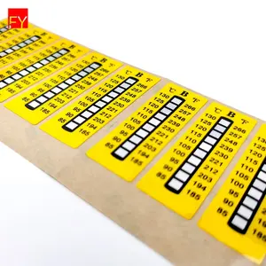 Fabriek Prijs Aangepaste Sticker Kleur Veranderende Label Sticker Onomkeerbare Omkeerbare Temperatuur Indicator Stickers