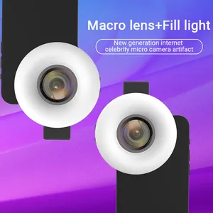 Phone Macro Lens 15x with LED Ring Light Available for Eyelash Extension Manicure