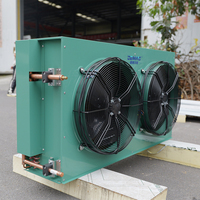 Condenseur industriel refroidi par air de type H, double ventilateurs de 400 mm, échangeur de chaleur à moteur, tube en cuivre rainuré intérieur, revêtement en poudre, pour entrepôt frigorifique