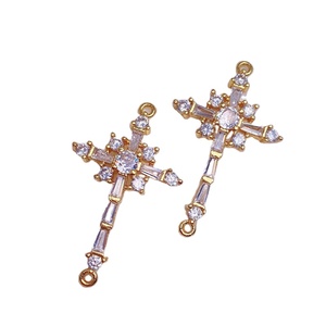 마이크로 포장 큐빅 지르코니아 십자가 크로스 커넥터 매력 도매 보석 결과 팔찌 - Product Image 2