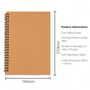 Custom A5 Spiral <b>Notebook</b> Kraft Paper Journal Planner Book Customizable Exercise Book Business <b>Blank</b> <b>Notebook</b> - Product Image 2