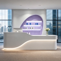 CR144 - Bande lumineuse LED incurvée élégante et durable en bois naturel de qualité supérieure pour bureau, hall d'accueil, salon de beauté