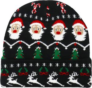 Chapeau en tricot à pompon personnalisé avec logo imprimé, motif de Noël pour enfants, renne, flocon de neige, bonnet chaud pour enfants, fête, 100% polyester - Product Image 1