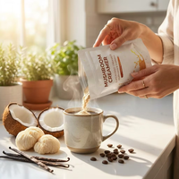 Crème de champignons crémeuse à la vanille en poudre, probiotiques et adaptogènes, idéal pour le café aux champignons, personnalisation de marque OEM