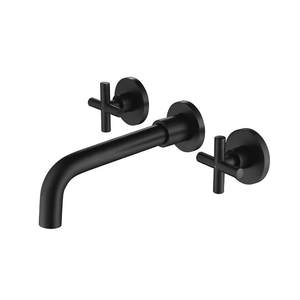 Grifo de lavabo moderno oculto de latón, mezclador de lavabo dividido con doble manija y grifos giratorios para baño - Product Image 4