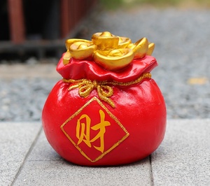 Evergreenwrap Fiberglas Glücksbringer-Skulpturen-Set Goldbarren <span class=keywords><strong>Fu</strong></span> <span class=keywords><strong>Wang</strong></span> Fa Cai Chinesisches Neujahr Outdoor-Platz-Dekoration - Product Image 2