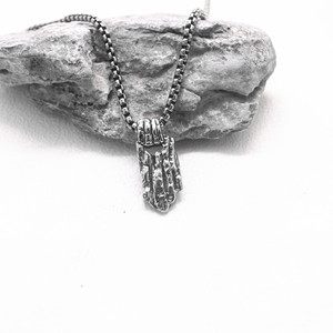 Yunnique – collier avec pendentif en acier inoxydable pour hommes, style rétro punk, forme de pierre, chaîne de bijoux à la mode pour un usage occasionnel - Product Image 2