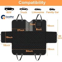 Tapis de siège auto 4-en-1 le plus vendu pour animaux de compagnie, coussin pour chien de taille moyenne à grande, en tissu Oxford, pour siège arrière, portable, imperméable, noir et blanc