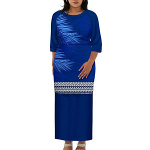 เดรสคอกลมแขนสามส่วนของผู้หญิงชุดเดรส2ชิ้นผ้าโพลีเอนพียูเลทาซิสไซส์ใหญ่พิเศษออกแบบได้ตามต้องการ - Product Image 3