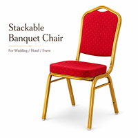 Chaise de banquet 46x51.5x94cm avec coussin en tissu et éponge, structure métallique empilable, pour hôtel, mariage, couleur personnalisée, certifiée CE, pour salon