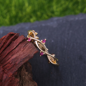Anello a forma di ramo d'albero per donna, stile coreano minimalista, accessorio da indossare sul dito indice, idea regalo - Product Image 3