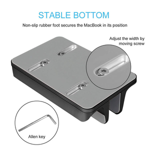 Soporte Vertical de Aluminio para Portátil, Doble Compartimento 2 en 1, Soporte para Teléfono, Ancho Ajustable, Almacenamiento Vertical - Product Image 5