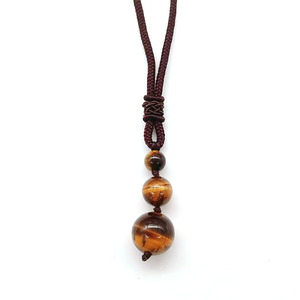Pernyataan kalung tali dapat diatur, Kalung liontin <span class=keywords><strong>Amethyst</strong></span> alami 16mm mata harimau liontin kalung hadiah untuk wanita - Product Image 3