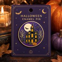 Nouvel Arrivage : Broches en émail en métal, motifs Château Rond, Maison, Dessin Animé, pour la décoration de chapeaux et comme épingles de revers pour Halloween, avec LOGO personnalisé, vente en gros