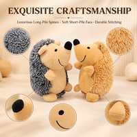 Peluche hérisson mignon à suspendre avec badge brodé, charmant animal pour cadeau de collection
