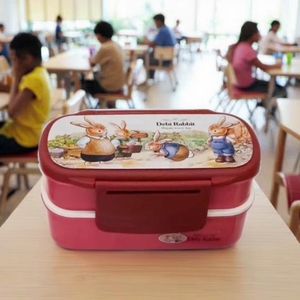Lonchera Bento de 2 Niveles Debi Rabbit con Compartimentos, Contenedor Rectangular para Almacenamiento de Alimentos, Logotipo Impreso, Embalaje en Cartón - Product Image 3