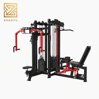 Système de musculation multi-stations ZY 4 en 1 avec sélecteur : Extension de jambe, Curl, Lat Pulldown – Équipement multi-utilisateurs pour salle de sport commerciale