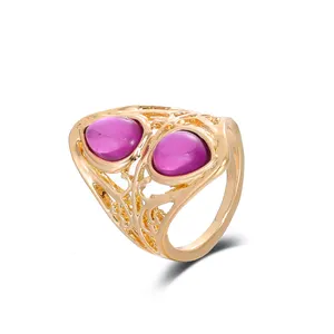 Sieraden Europese Vintage Dubbele Uitgeholde Gong Yanfeng Patroon Cat 'S Eye Water Drop Lady Ring