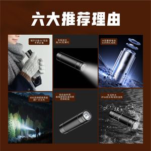 Linterna LED para Exteriores, Recargable, Batería de 2000 mAh, 17 Horas de Duración, Haz de Luz Potente y Largo Alcance - Product Image 4