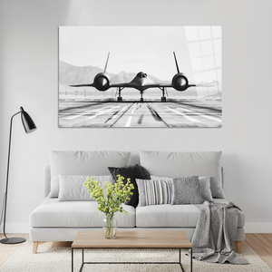 Impresión en Lienzo Monocromática SR-71 Blackbird, Arte de Avión a Reacción Elegante, Panel Decorativo Art Deco, Arte en Vidrio Templado para Colgar - Product Image 3