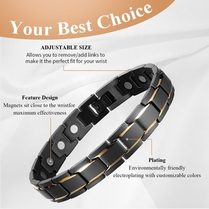 Wholesale High Quality Unisex Adjustable Ion Germanium Energy Gold Plated Stainless Steel Magnetic <strong>Bracelets</strong> <strong>Health</strong> Men Women - Product Image 3