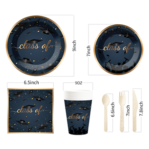 DAMAI - Juego de Platos de Papel Personalizados para Graduación, Decoraciones Desechables para Fiestas, para 8 Personas - Product Image 6