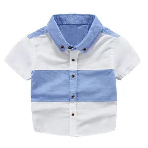 Children Clothes Summer Baby Boys Shirts Short Sleeve Kids Shirts for Boys Patchwork Shirt Kids