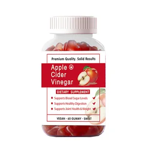 개인 상표 도매 60 카운트 유기농 비건 비 Gmo 사과 사이다 식초 Gummies 체중 감량 도움 사람들 안티 에이징