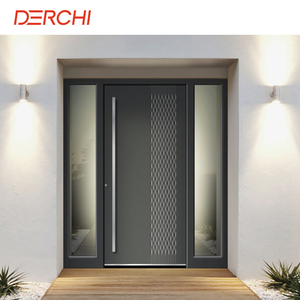 باب دخول أمني حديث بتصميم ديرتشي من الألومنيوم ، أبواب أمنية لمدخل الفيلا والمنازل الخارجية - Product Image 3