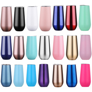 Customize Logo 6oz Wine Tumblers Insulated Stemless Steel Food Grade <strong>Champagne</strong> Tumbler Cups <strong>Flute</strong> Tumbler With Lids - Product Image 1
